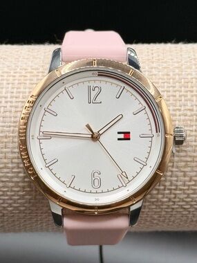 Tommy Hilfiger Women's Pink Silicone Strap Watch 38mm